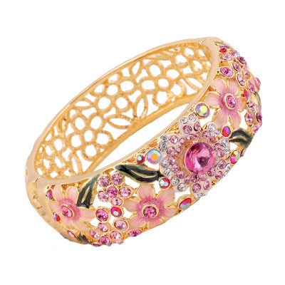 Bracelet Hollow Enamel Gold Plated Ornament