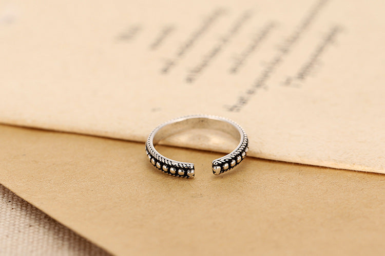 S925 Sterling Silver Personality Vintage Open Ring