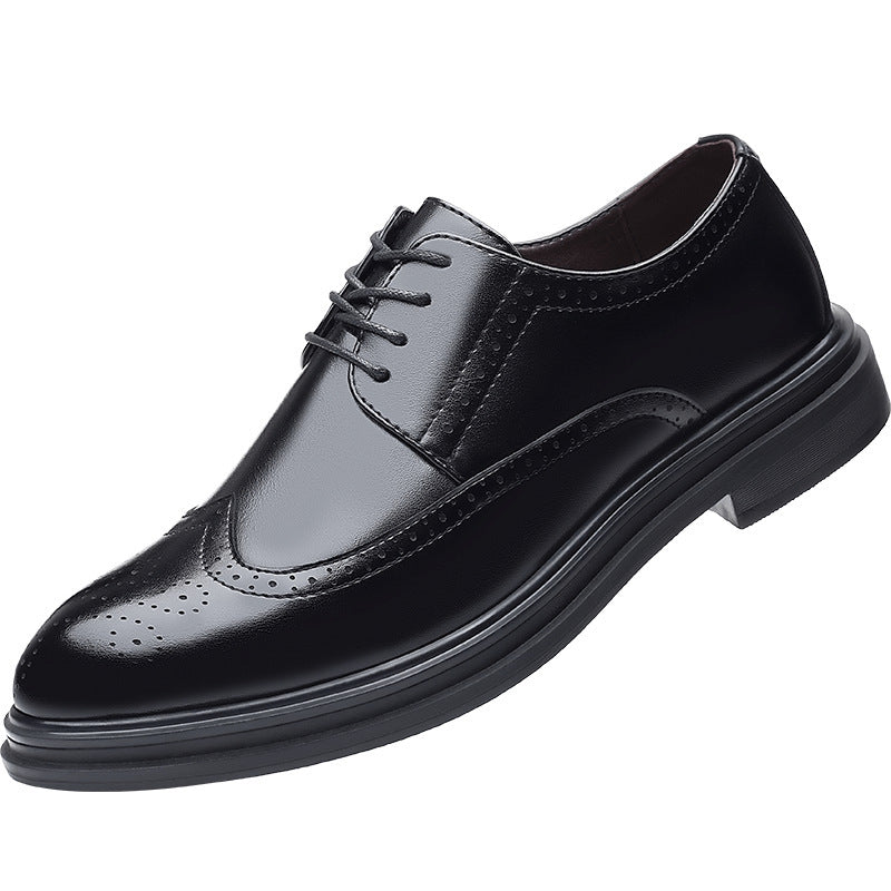 New Men's Brogue Leather Business Casual British Formal Leather Shoes