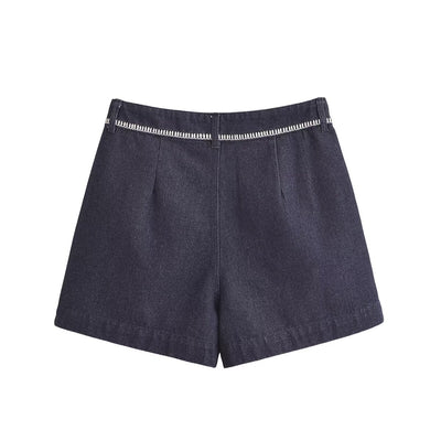 Summer women's clothing design with denim shorts for women