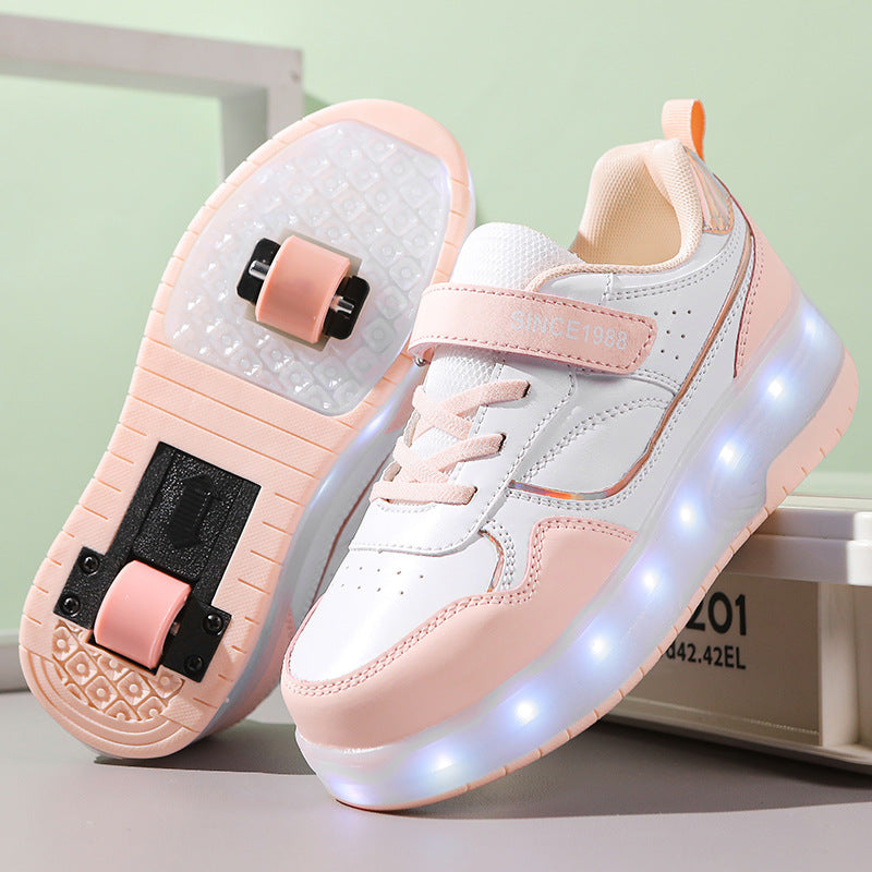 Boys And Girls Charging Flash Rollerskate