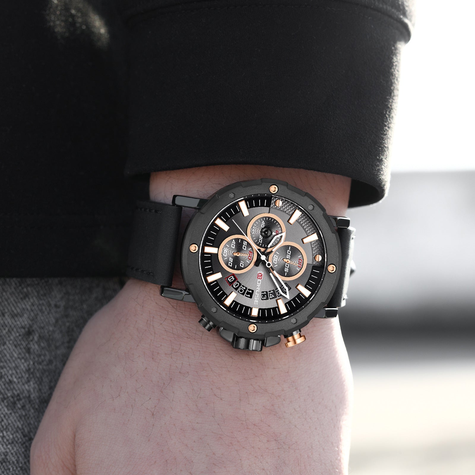 Genuine Leather High-end Waterproof Men's Luminous Quartz Watch