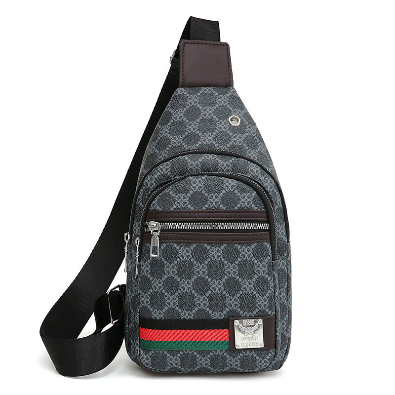 New Contrast Color PU Soft Leather Casual Chest Bag Men And Women Crossbody Tide Travel Fashion Small Backpack