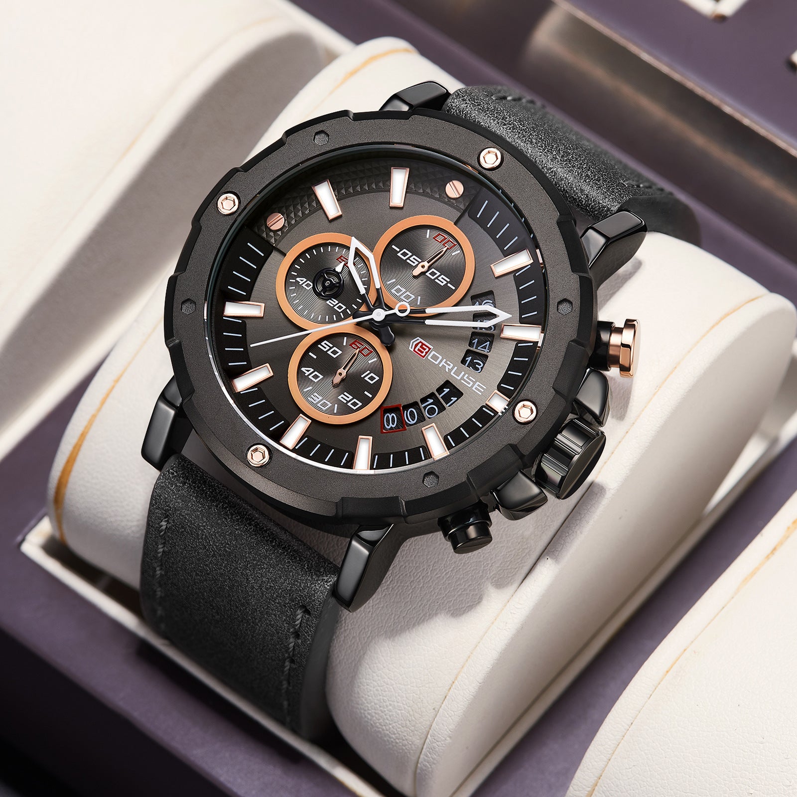 Genuine Leather High-end Waterproof Men's Luminous Quartz Watch