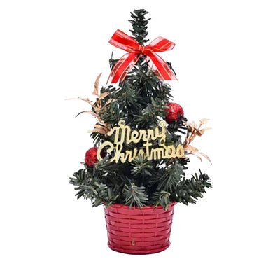 PVC Mini Christmas Tree LED Lights Decoration Desktop Ornaments
